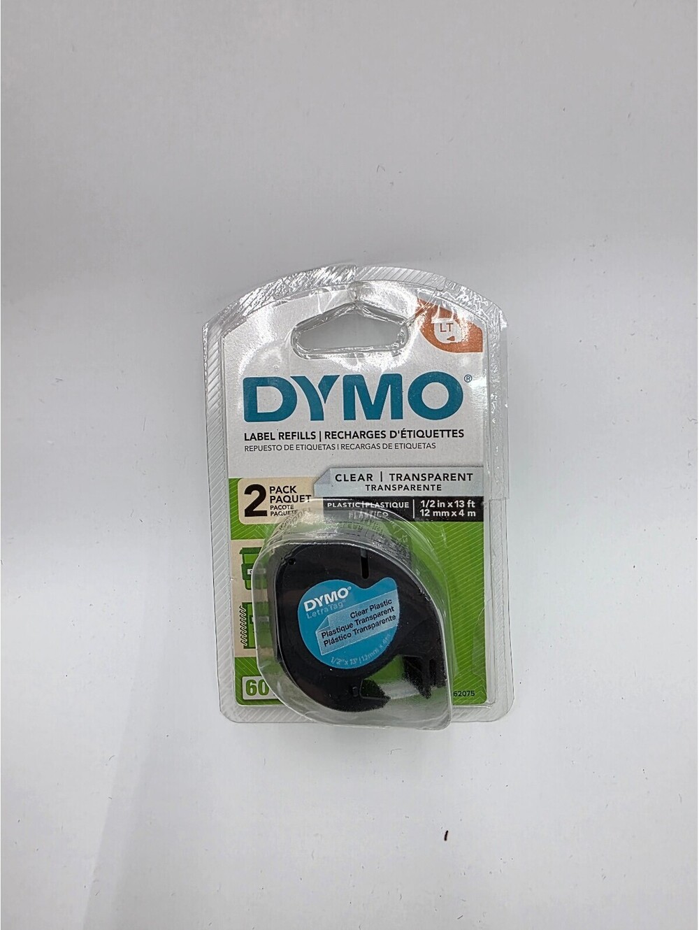 Dymo Label Refills Clear Transparent Tape 12mm x 7m 2 Pack